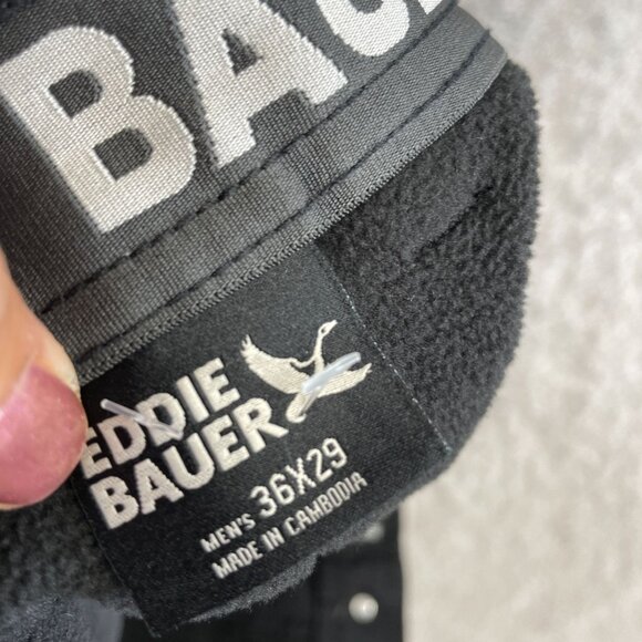 NWOT Eddie Bauer Men's Size 36x29 Black Outdoor Pants Fleece Lined Cargo - Picture 5 of 9